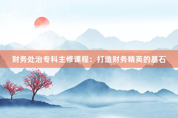 财务处治专科主修课程：打造财务精英的基石