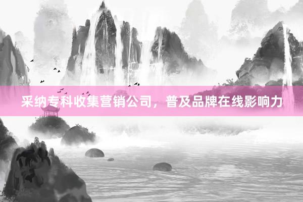 采纳专科收集营销公司，普及品牌在线影响力
