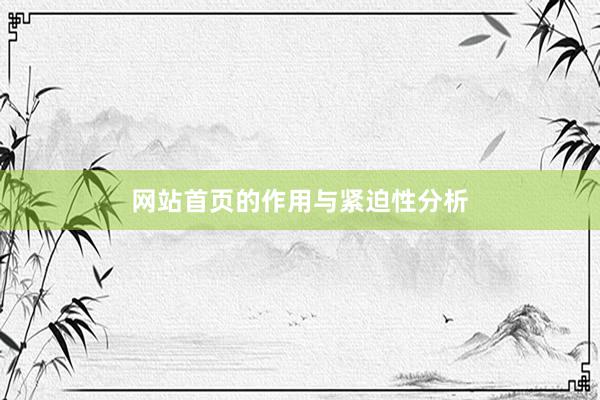 网站首页的作用与紧迫性分析